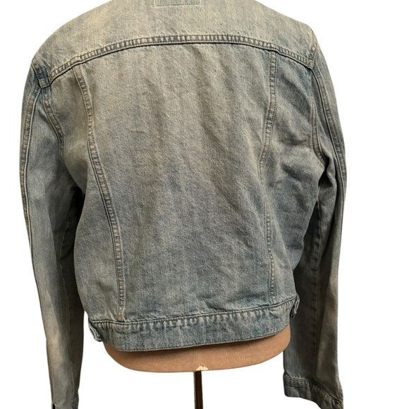 Guess Jean jacket Xl red white& blue stripe down sleeves - Picture 4 of 5